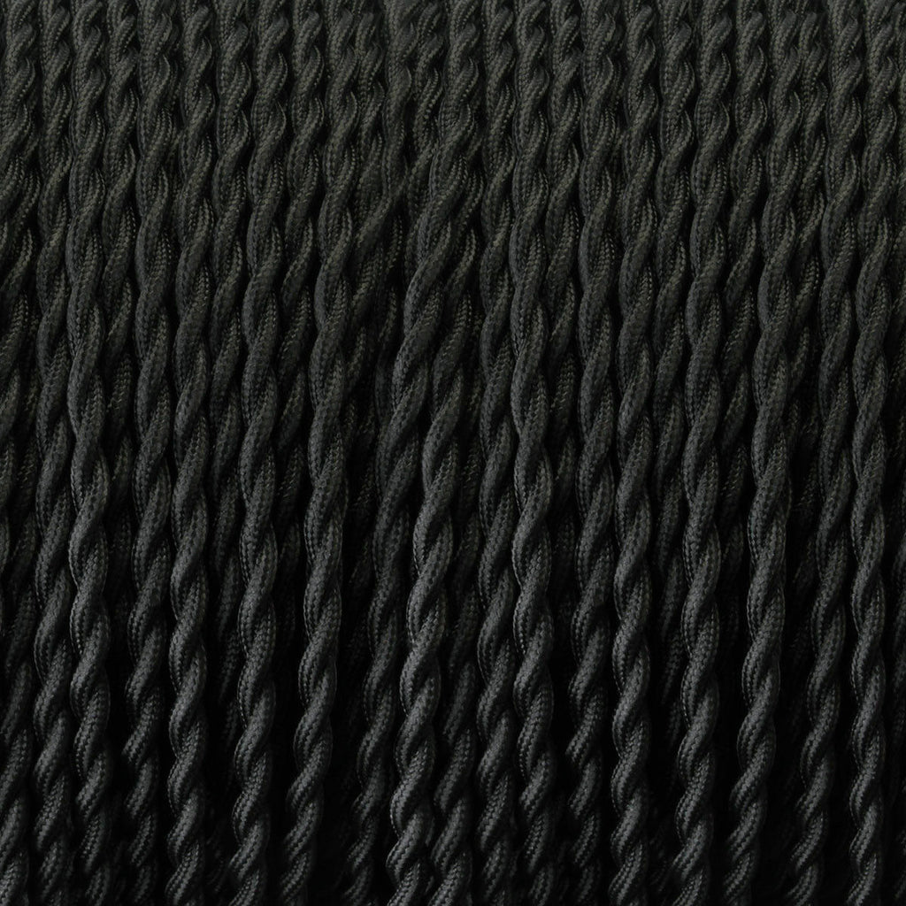 1M/5M/10M Black 2 Core Twisted Electric Fabric Cable~1769-0