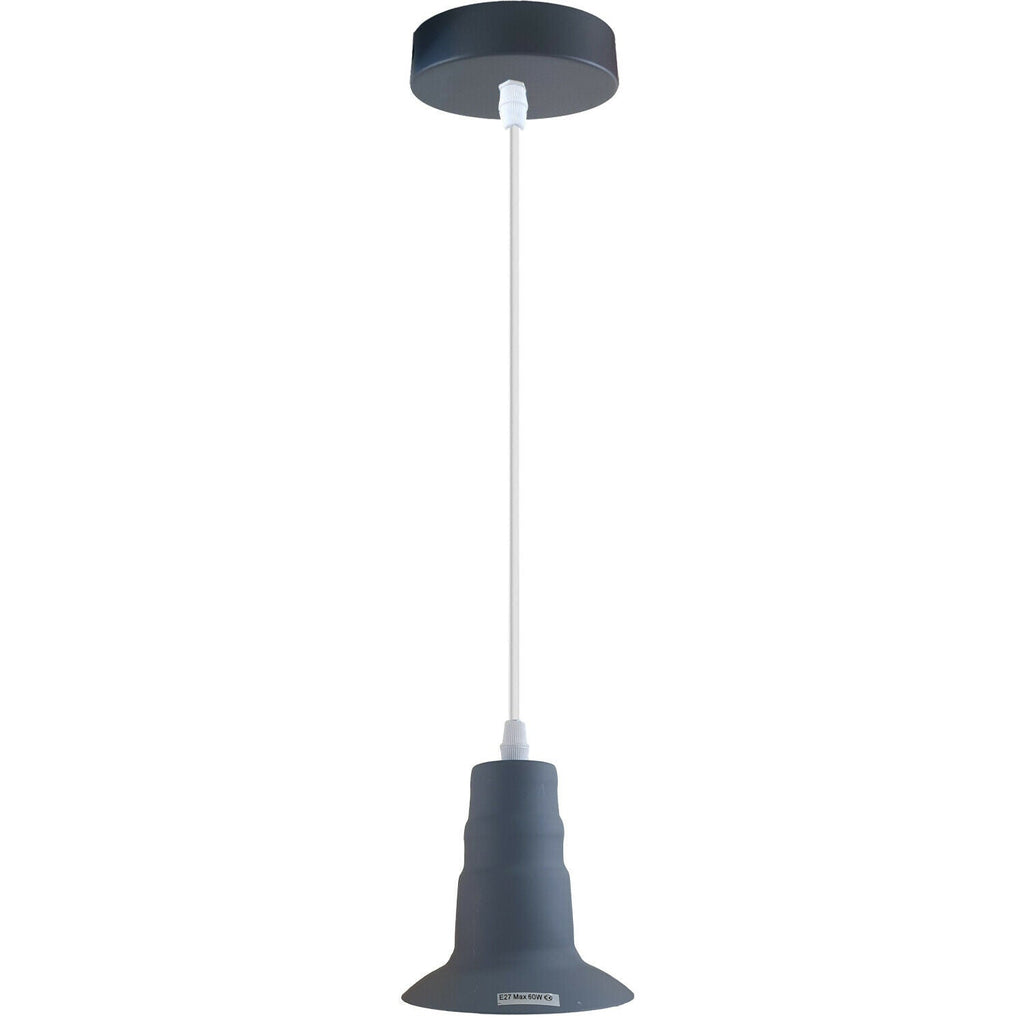 Gray Ceiling Light Fitting Industrial Pendant Lamp Bulb Holder~1680-0