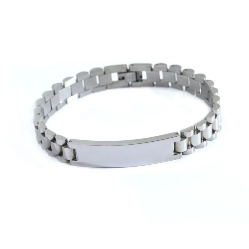 Designer Gold Plated Stainless Steel Women's and Men's Waterproof Magnet Nail Bracelet with Cross Design