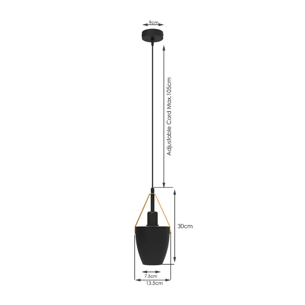 2 Pack Vintage Pendant Ceiling Light Black~4352-1