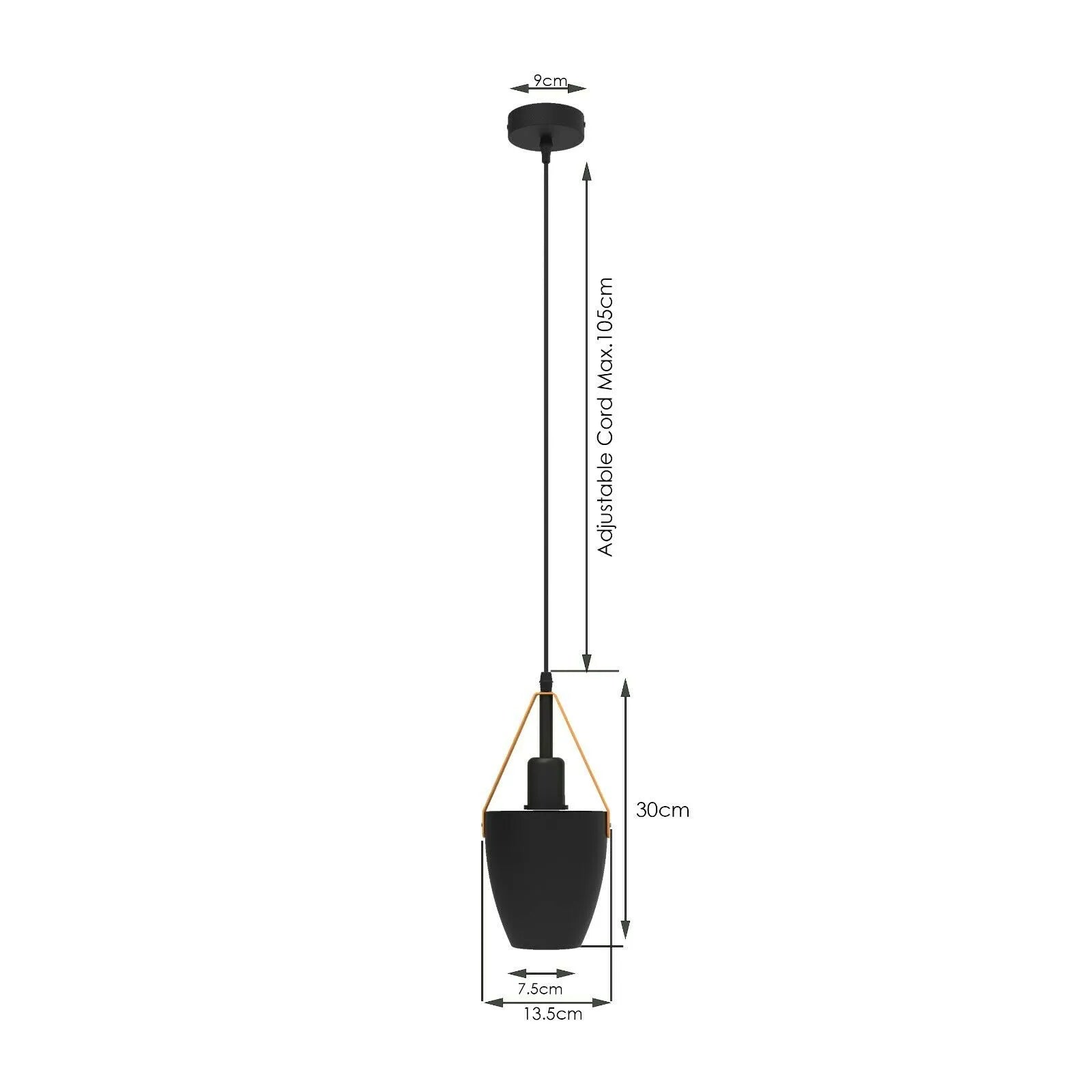 2 Pack Vintage Pendant Ceiling Light Black~4352-1
