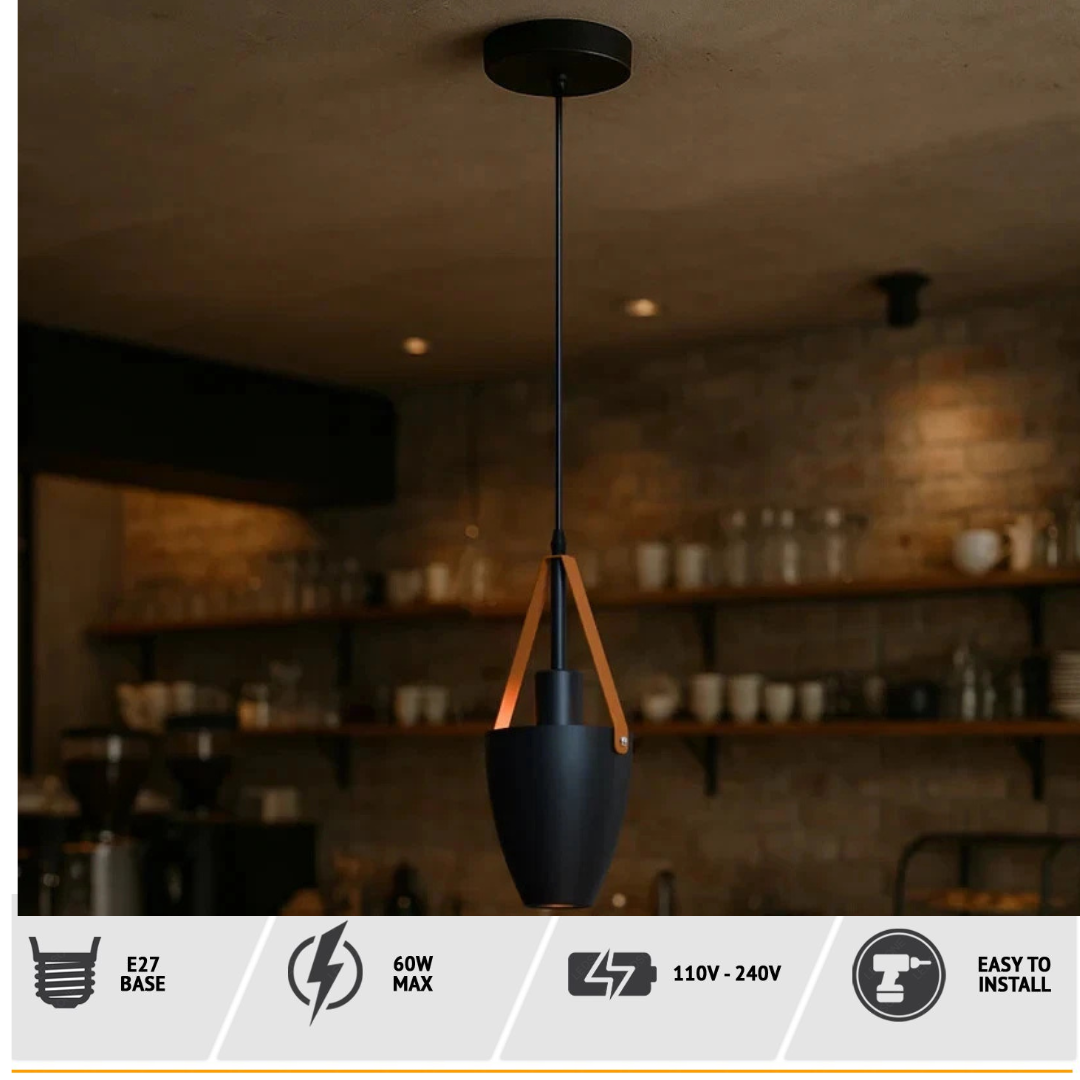 2 Pack Vintage Pendant Ceiling Light Black~4352-3