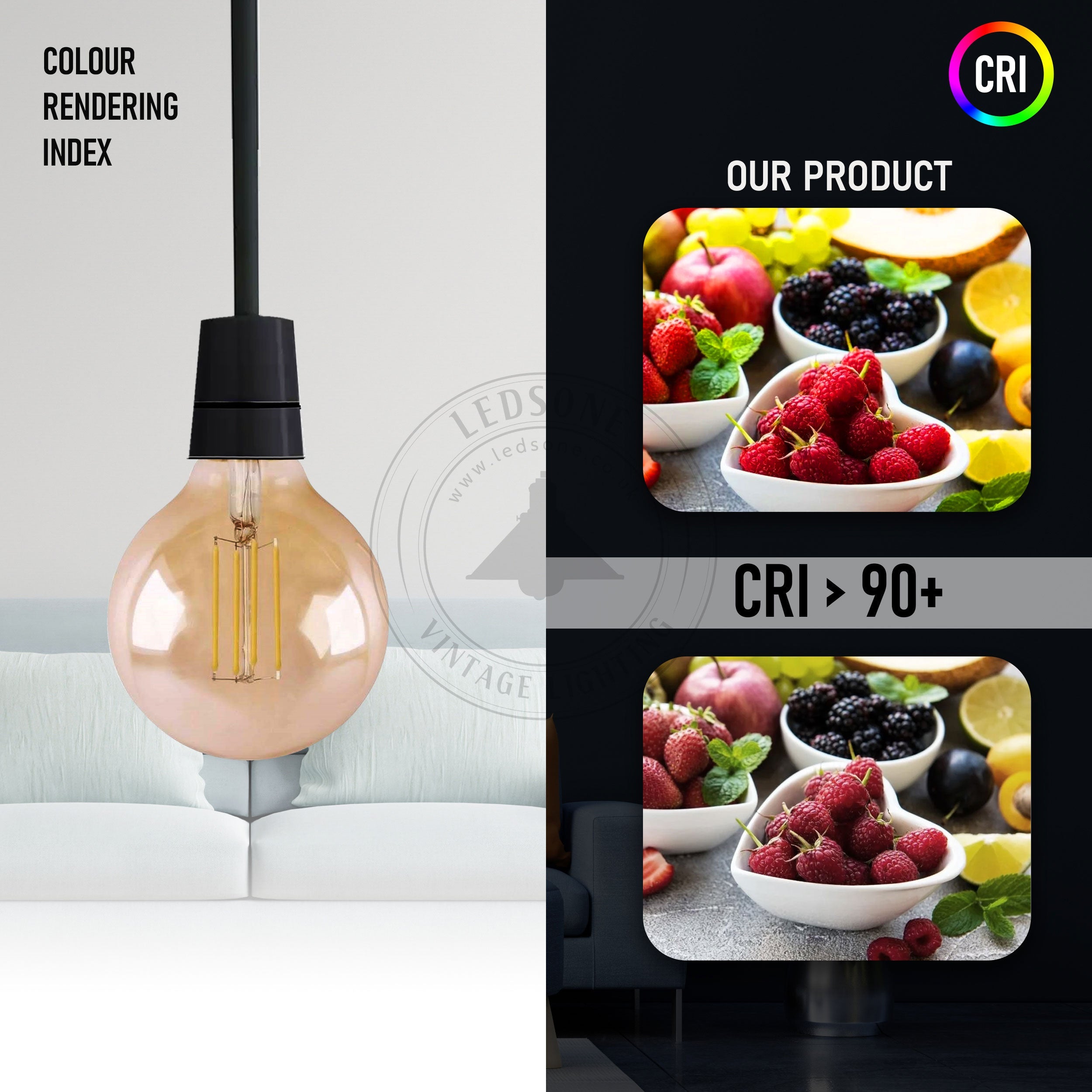 Industrial Light Bulb G95 Edison E27 4W Filament Warm White 2700K~2272-4
