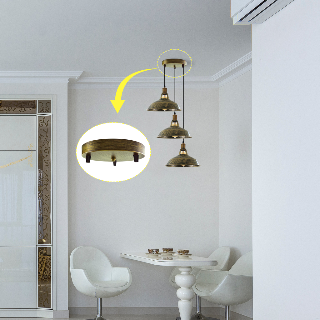 Multi-outlet ceiling rose, 3-way outlet five colors~2146-4